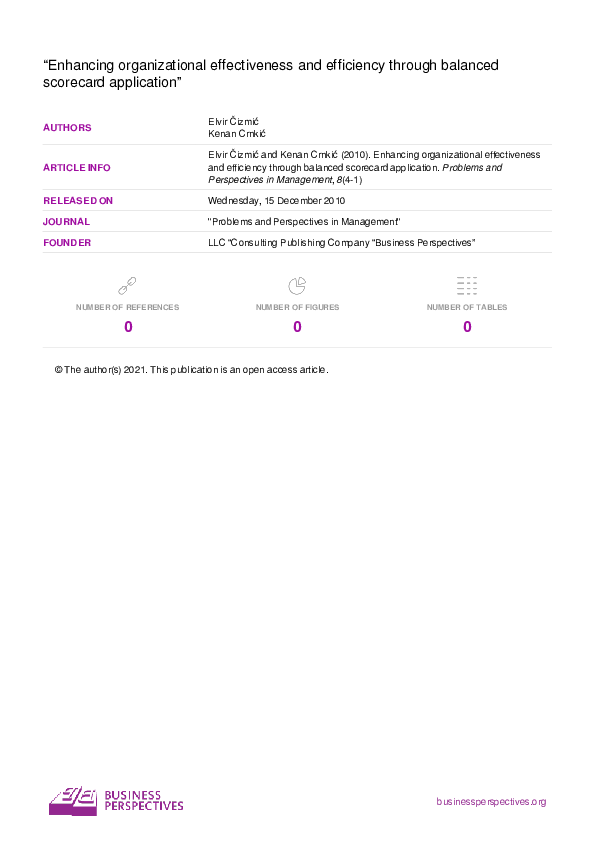 (PDF) Enhancing organizational effectiveness and efficiency through ...