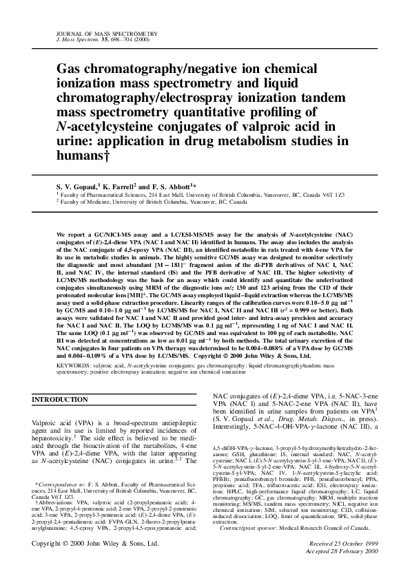 (PDF) Gas chromatography/negative ion chemical ionization mass ...