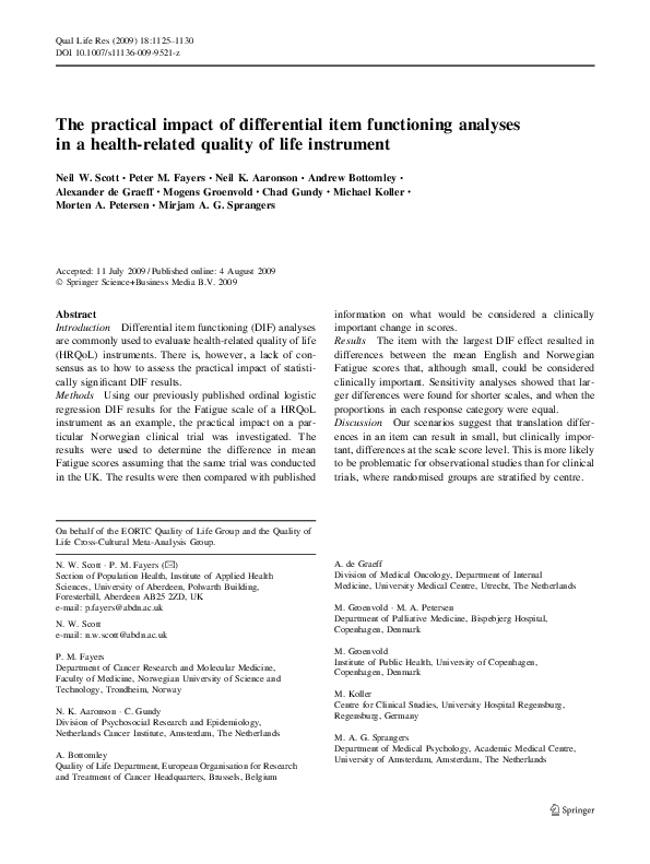 (PDF) The practical impact of differential item functioning analyses in ...