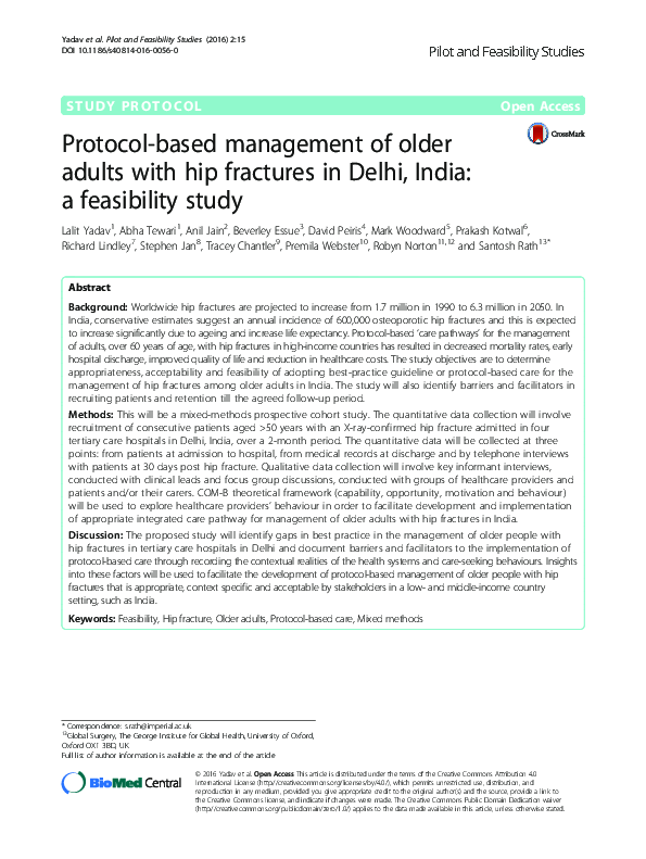 (PDF) Protocol-based management of older adults with hip fractures in ...