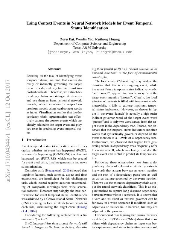 (PDF) Using Context Events in Neural Network Models for Event Temporal ...