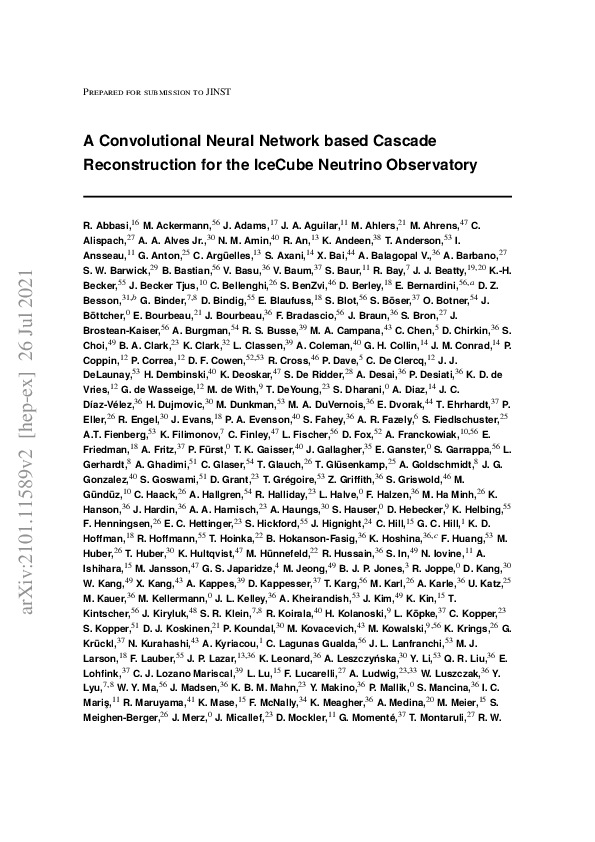 (PDF) A convolutional neural network based cascade reconstruction for ...