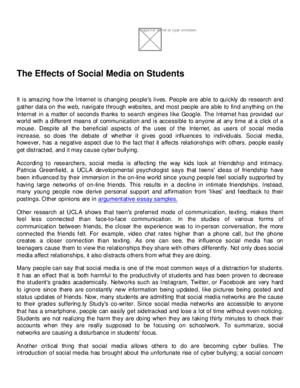 (PDF) The Effects of Social Media on Students