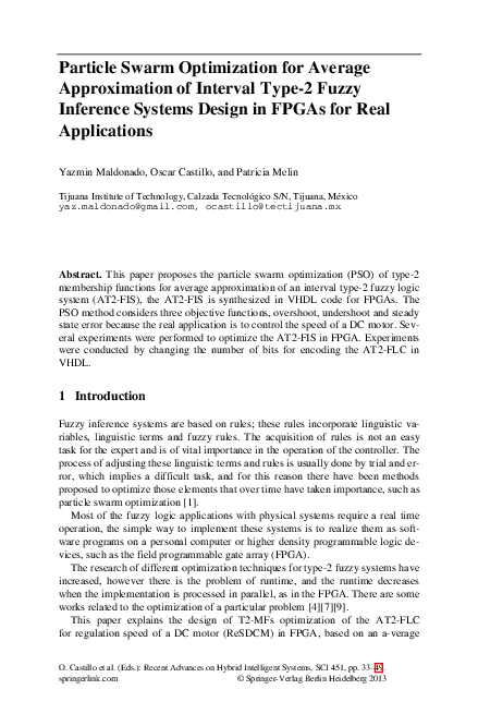 (PDF) Particle Swarm Optimization for Average Approximation of Interval ...