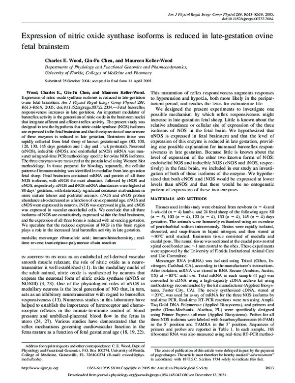 (PDF) Expression of nitric oxide synthase isoforms is reduced in late ...