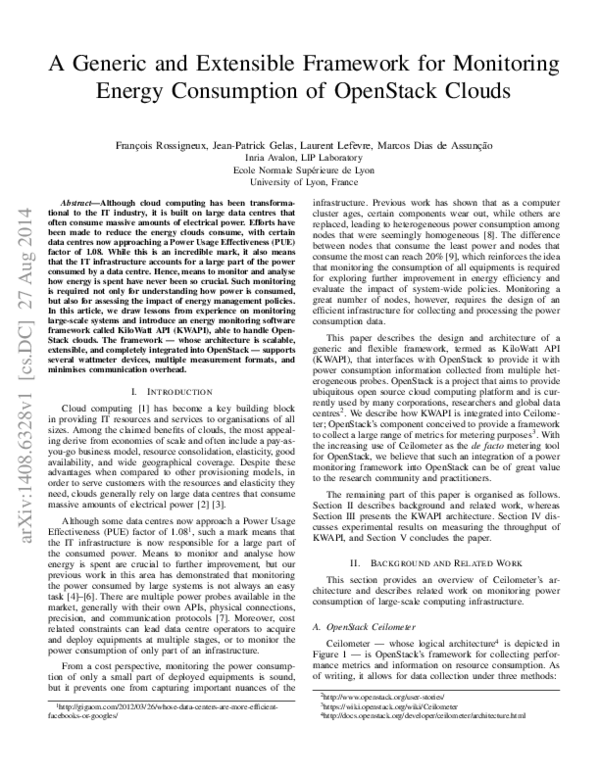 (PDF) A Generic and Extensible Framework for Monitoring Energy ...