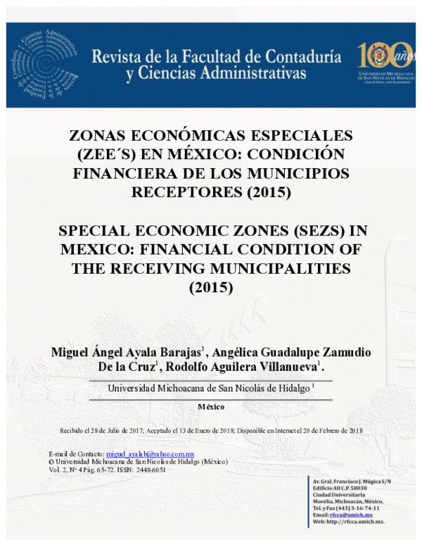 (PDF) Zonas Económicas Especiales (ZEE ́s) en México: Condición ...