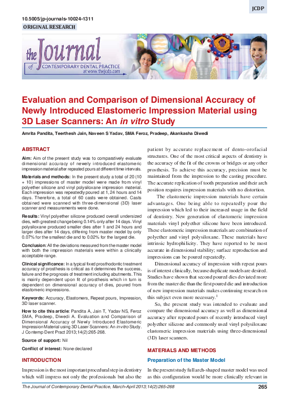 (PDF) Evaluation and Comparison of Dimensional Accuracy of Newly ...