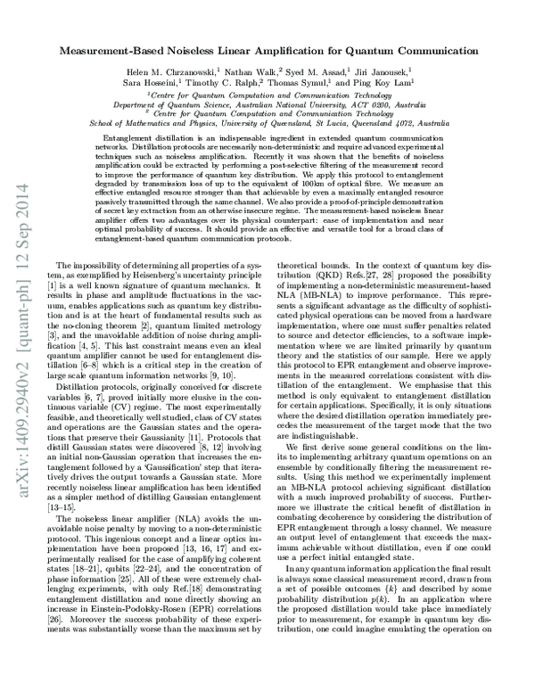 (PDF) Measurement-based noiseless linear amplification for quantum ...