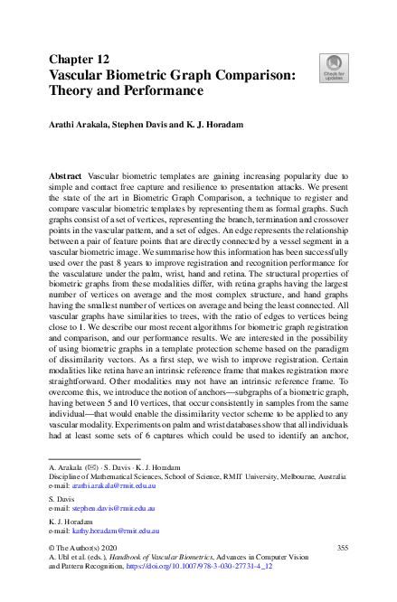 (PDF) Vascular Biometric Graph Comparison: Theory and Performance