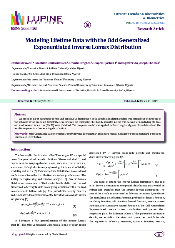 (PDF) The exponentiated generalized gamma distribution with application ...