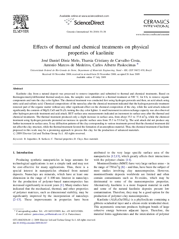 (PDF) Effects of thermal and chemical treatments on physical properties ...