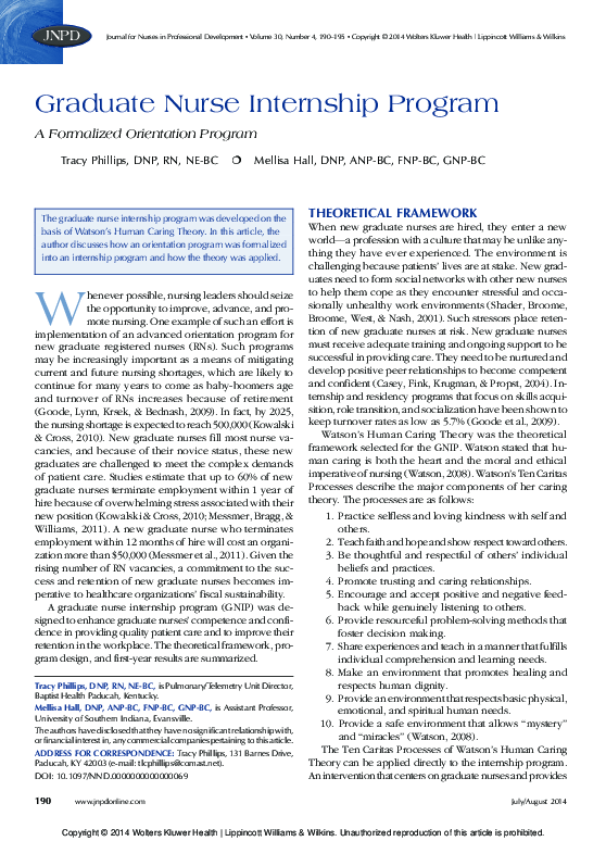 (PDF) Graduate Nurse Internship Program