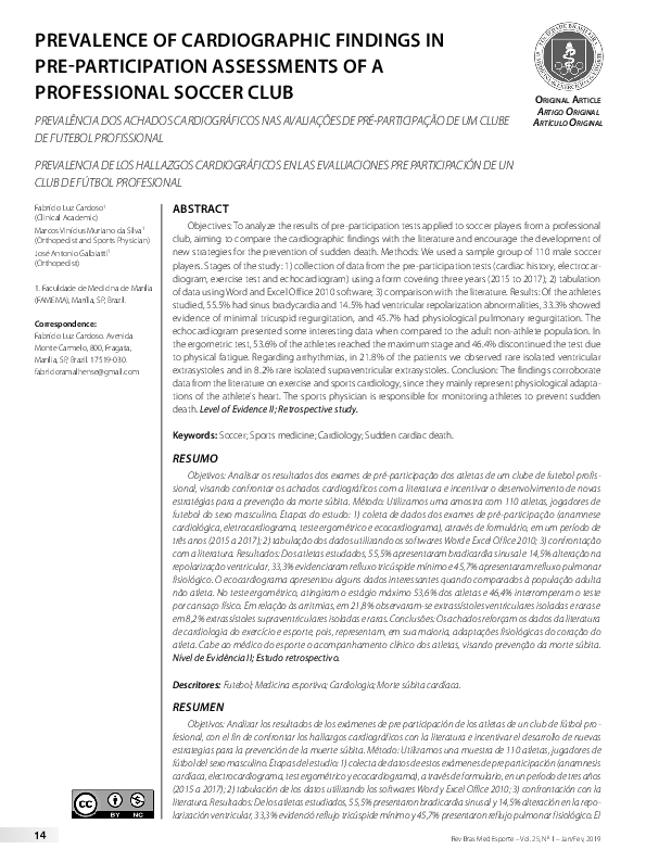 (PDF) Prevalence of Cardiographic Findings in Pre-Participation ...
