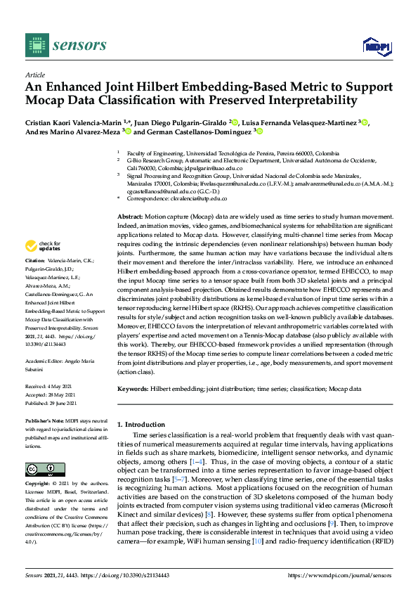 (PDF) An Enhanced Joint Hilbert Embedding-Based Metric to Support Mocap ...