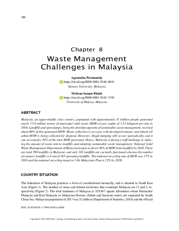 (PDF) Waste Management Challenges in Malaysia