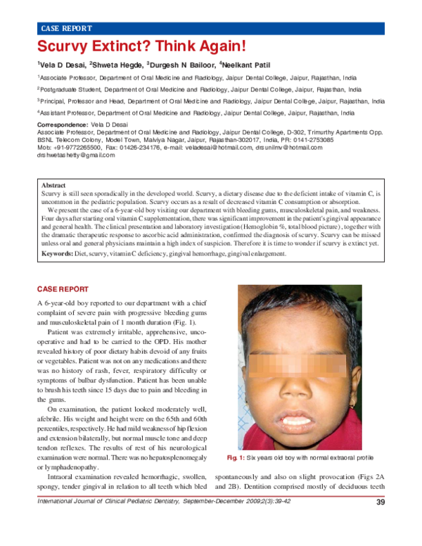 (PDF) Scurvy Extinct? Think Again!