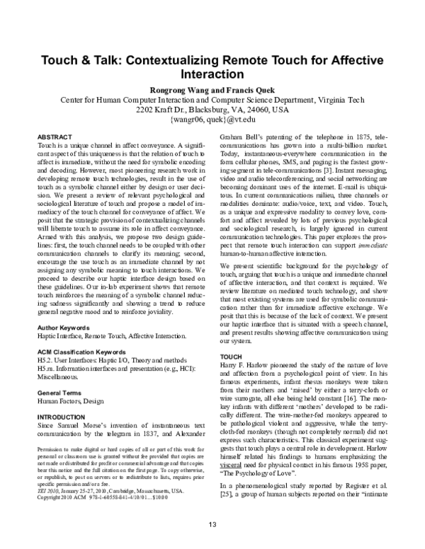 (PDF) Touch talk