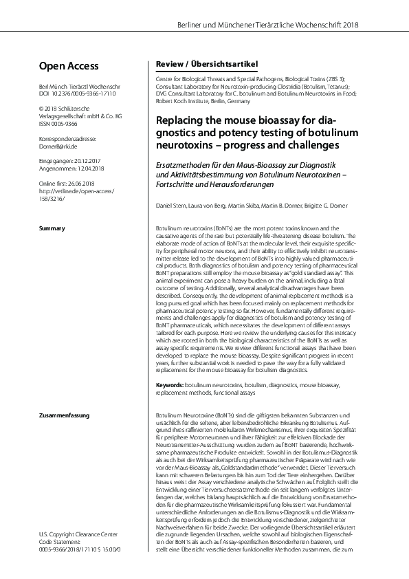 (PDF) Replacing the mouse bioassay for diagnostics and potency testing ...