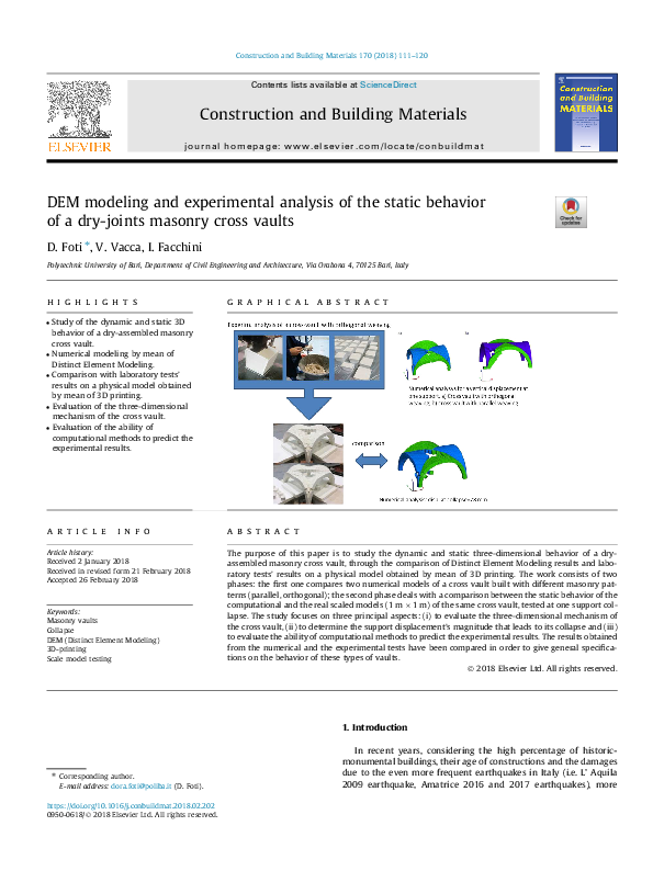(PDF) DEM modeling and experimental analysis of the static behavior of ...