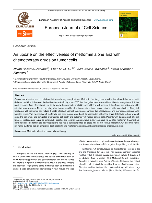 (PDF) An update on the effectiveness of metformin alone and with ...