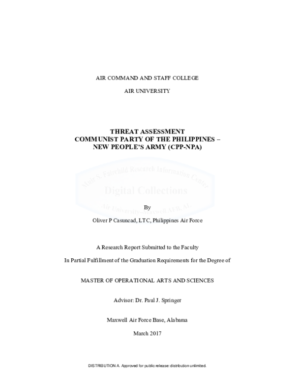 (PDF) Threat Assessment Communist Party of the Philippines - New People ...