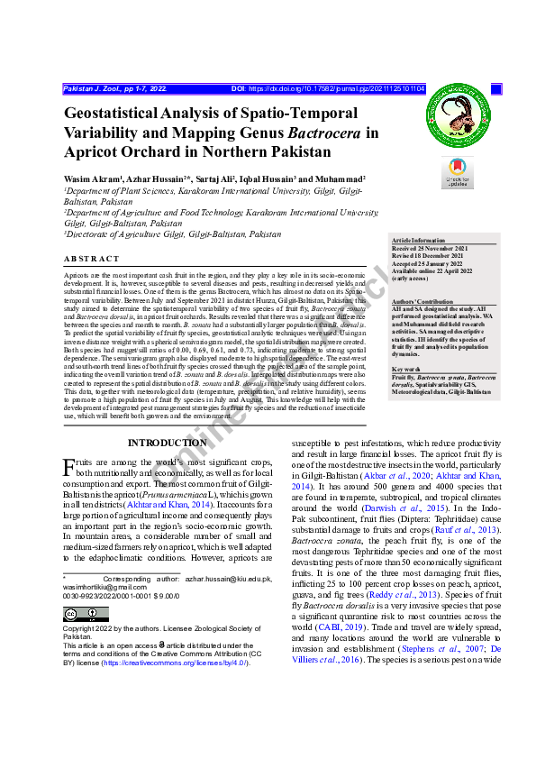 (PDF) Geostatistical Analysis of Spatio-Temporal Variability and ...