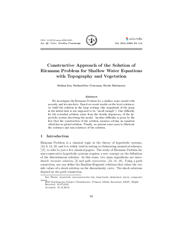 (PDF) Constructive Approach of the Solution of Riemann Problem for ...