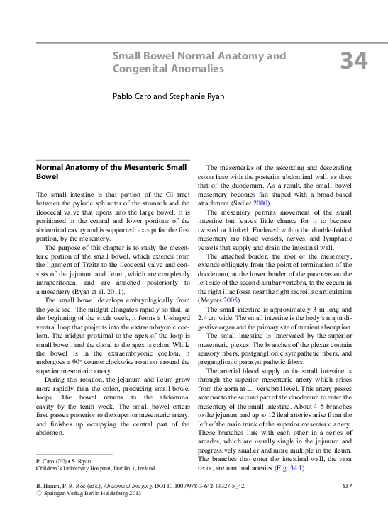 (PDF) Small Bowel Normal Anatomy and Congenital Anomalies