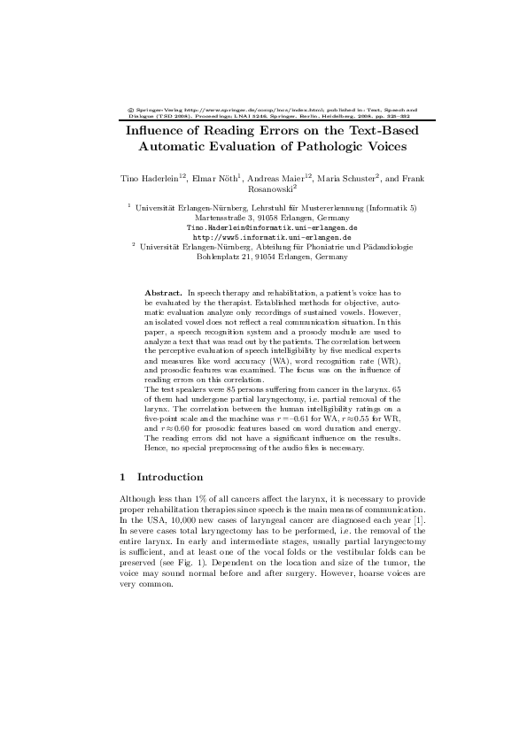 (PDF) Influence of reading errors on the text-based automatic ...