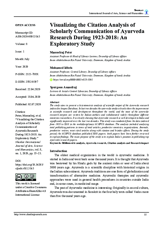 (PDF) Visualizing the Citation Analysis of Scholarly Communication of