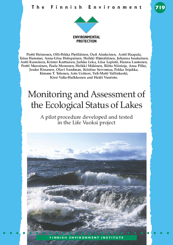 (PDF) Monitoring and assessment of the ecological status of lakes