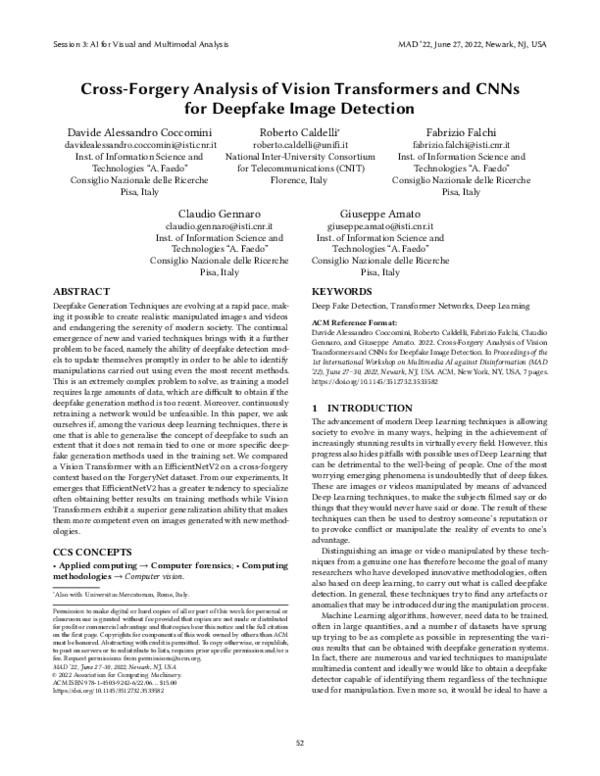 (PDF) Cross-Forgery Analysis of Vision Transformers and CNNs for ...