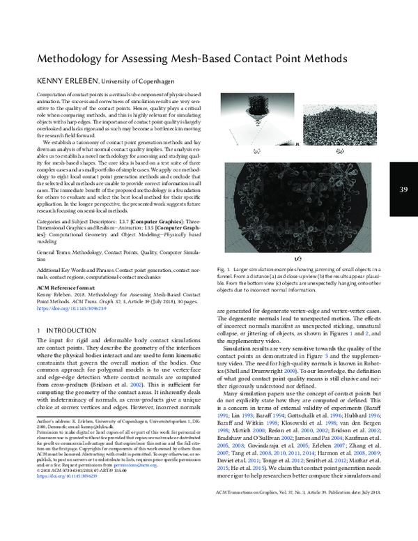 (PDF) Methodology for Assessing Mesh-Based Contact Point Methods