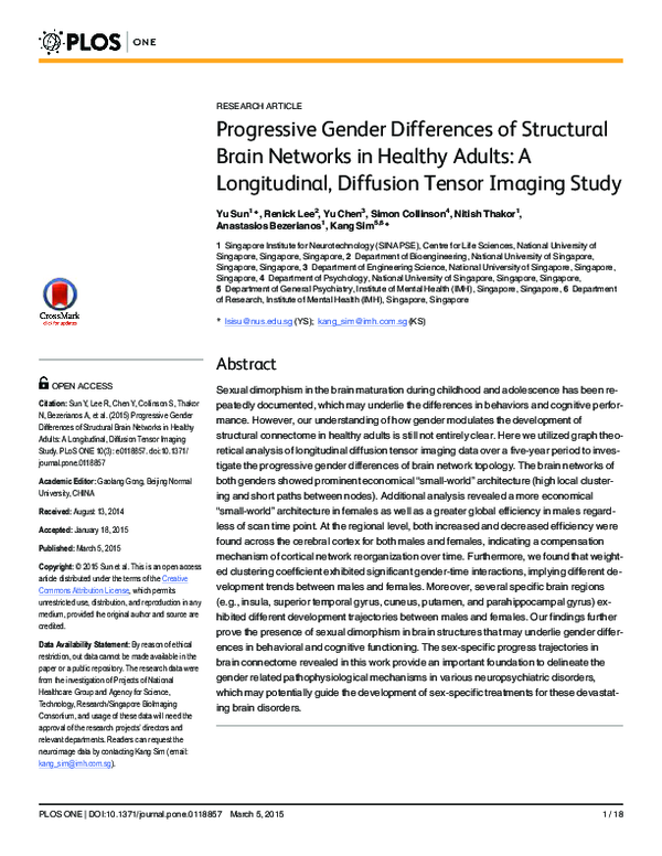 (PDF) Progressive gender differences of structural brain networks in ...
