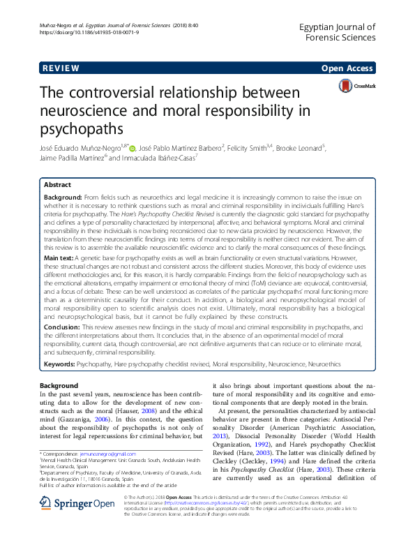(PDF) The controversial relationship between neuroscience and moral ...