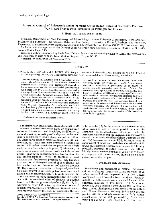 (PDF) Integrated Control of Rhizoctonia solani Damping-Off of Radish ...