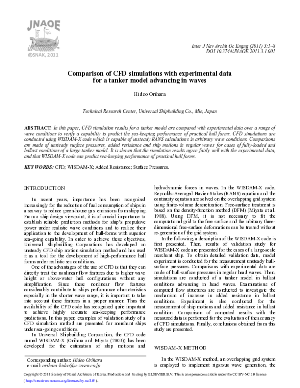 (PDF) Comparison of CFD simulations with experimental data for a tanker ...