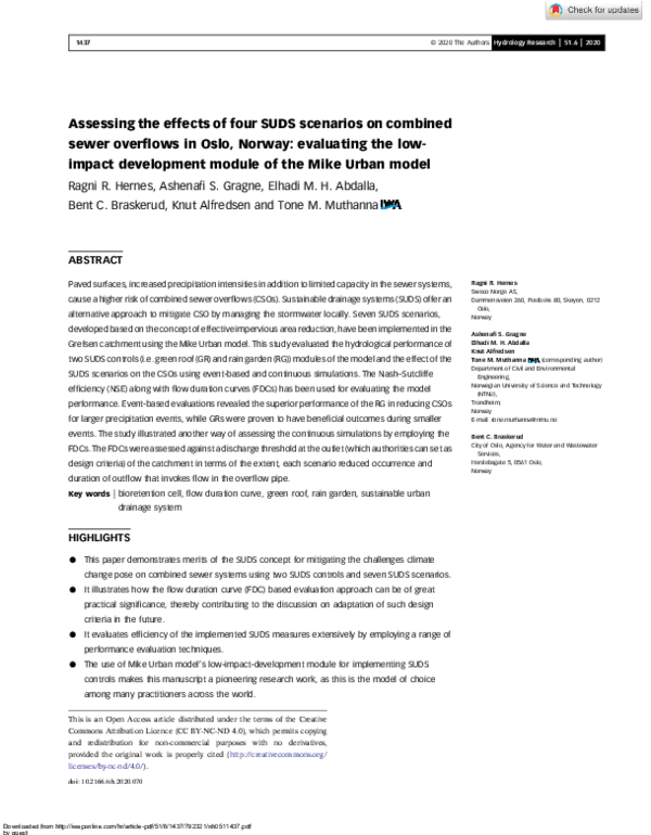 (PDF) Assessing the effects of four SUDS scenarios on combined sewer ...