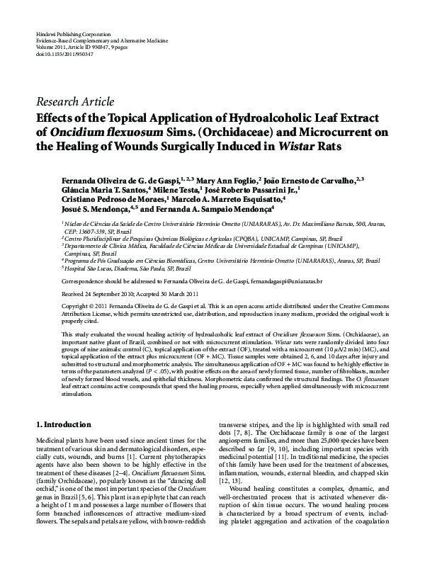 (PDF) Effects of the Topical Application of Hydroalcoholic Leaf Extract ...