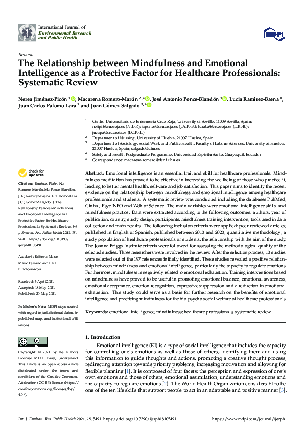 (PDF) The Relationship between Mindfulness and Emotional Intelligence ...