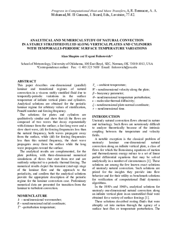 (PDF) 305 Analytical and Numerical Study of Natural Convection in a ...