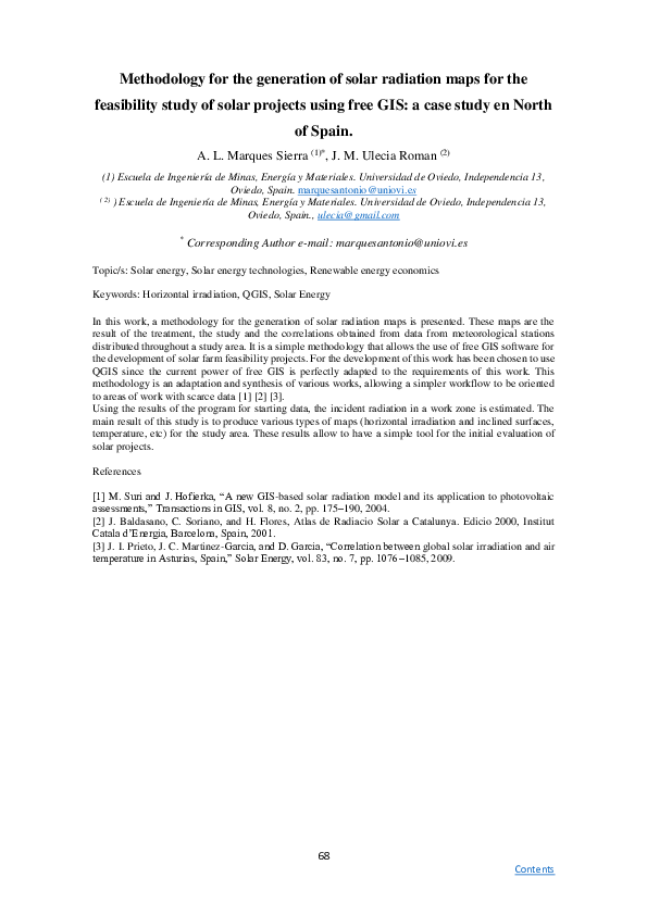 (PDF) Methodology for the generation of solar radiation maps for the ...