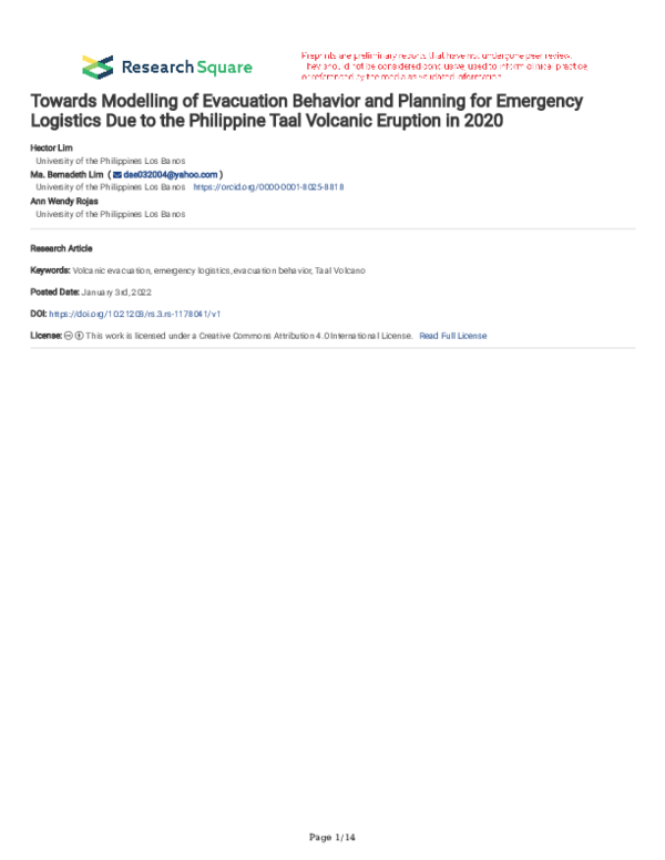 (PDF) Towards Modelling of Evacuation Behavior and Planning for ...