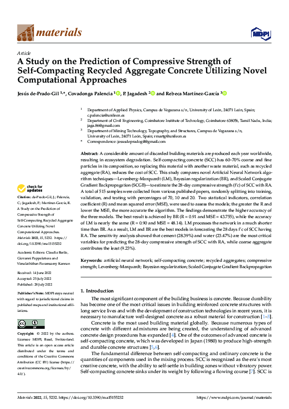 (PDF) A Study on the Prediction of Compressive Strength of Self ...