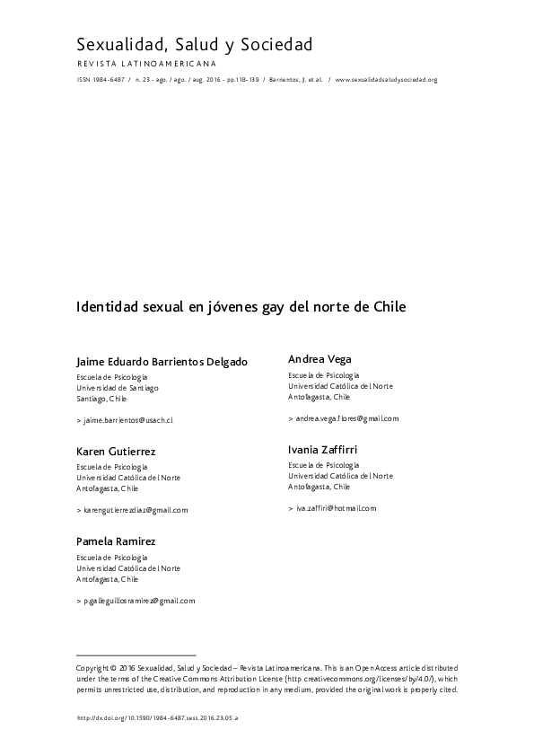 (PDF) Identidad sexual en jóvenes gay del norte de Chile