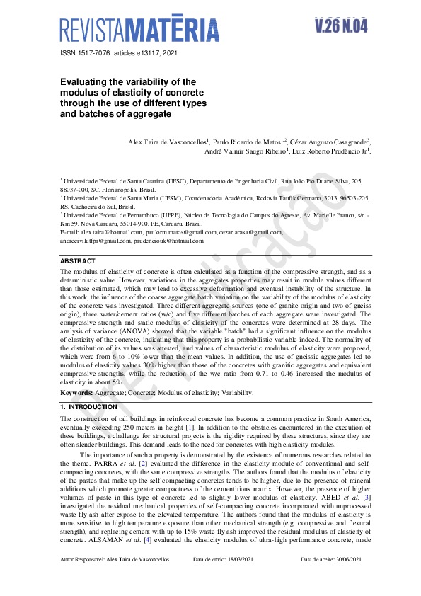(PDF) Evaluating the variability of the modulus of elasticity of
