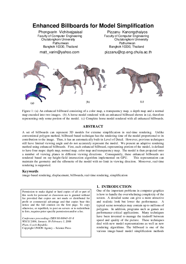 (PDF) Enhanced Billboards for Model Simplification
