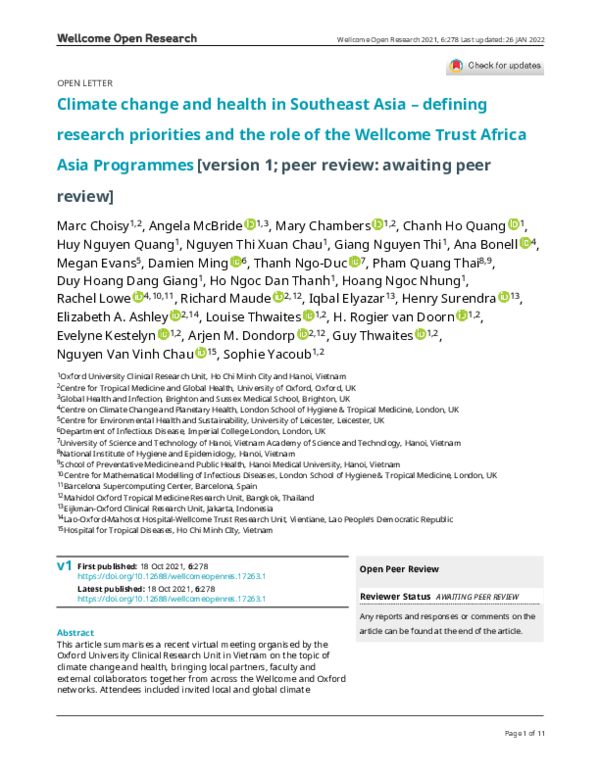 (PDF) Climate change and health in Southeast Asia – defining research ...