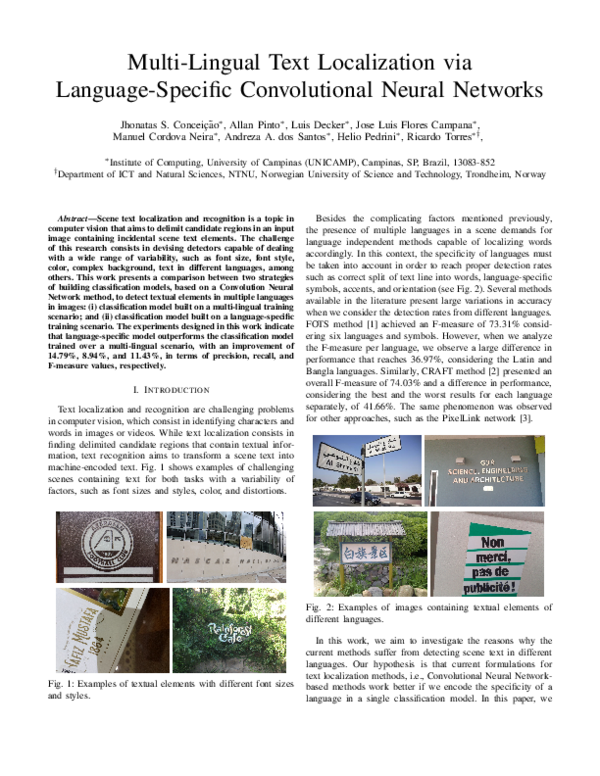 (PDF) Multi-Lingual Text Localization via Language-Specific ...